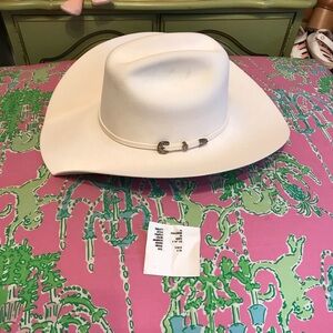 Cowpokes Elite Series White 8x Avalanche Cowboy Long Oval Hat Size 6 7/8